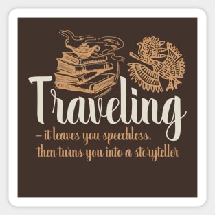 Traveling With Saying Traveling Leaves You Speechless Gift Sticker